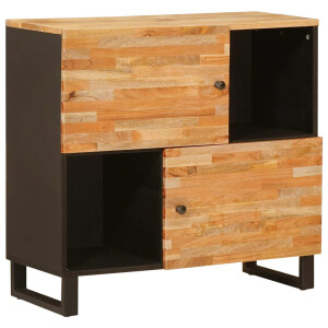 vidaXL Bijzetkast met opslag Bruin 80 x 33 x 75 cm Massief Mango Hout