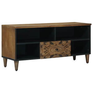 vidaXL TV-kast met lade Bruin 100 x 33,5 x 46 cm Massief Mango Hout