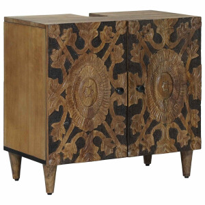 vidaXL Badkamer wastafelkast Bruin 62 x 33 x 58 cm Massief Mango Hout