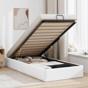 vidaXL Bedframe zonder matras 90x200 cm kunstleer wit