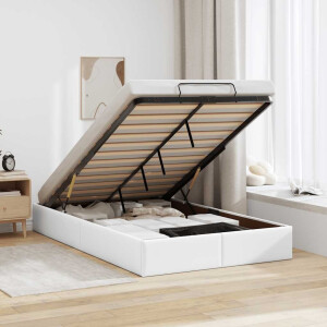 vidaXL Bedframe zonder matras 120x190 cm kunstleer wit