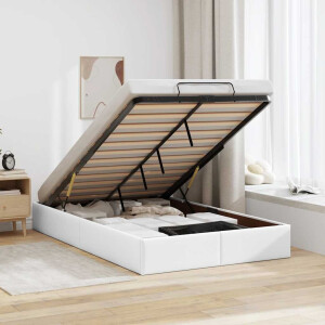 vidaXL Bedframe zonder matras 120x200 cm kunstleer wit