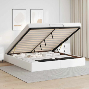 vidaXL Bedframe zonder matras 180x200 cm kunstleer wit