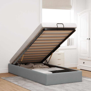 vidaXL Bedframe zonder matras 100x200 cm stof lichtgrijs
