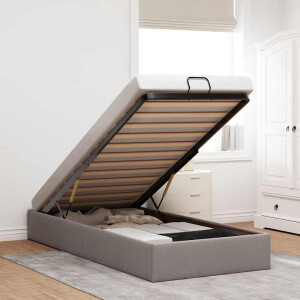 vidaXL Bedframe zonder matras 100x200 cm stof taupe