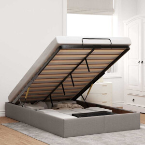 vidaXL Bedframe zonder matras 120x190 cm stof taupe
