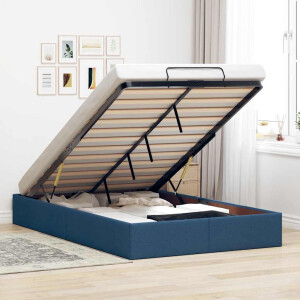 vidaXL Bedframe zonder matras 120x200 cm stof blauw