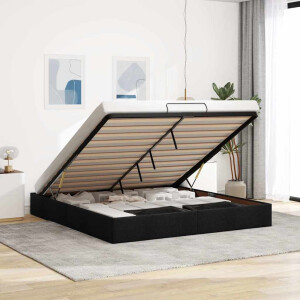 vidaXL Bedframe zonder matras 180x200 cm stof zwart