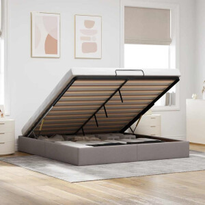 vidaXL Bedframe zonder matras 180x200 cm stof taupe