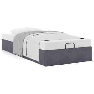 vidaXL Bedframe zonder matras 90x190 cm fluweel donkergrijs