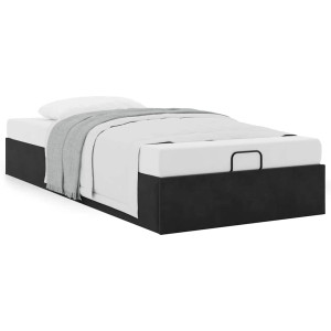 vidaXL Bedframe zonder matras 100x200 cm fluweel zwart