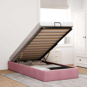 vidaXL Bedframe zonder matras 100x200 cm fluweel roze