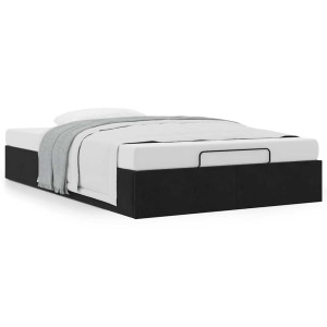 vidaXL Bedframe zonder matras 120x190 cm fluweel zwart