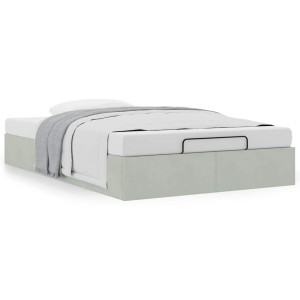 vidaXL Bedframe zonder matras 120x200 cm fluweel lichtgrijs