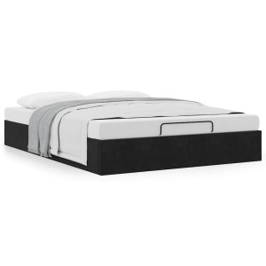vidaXL Ottoman bedframe zonder matras 140x190 cm fluweel zwart