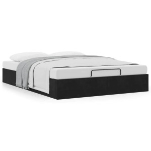 vidaXL Ottoman bedframe zonder matras 140x200 cm fluweel zwart