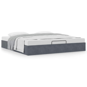 vidaXL Ottoman bedframe zonder matras 180x200 cm fluweel donkergrijs