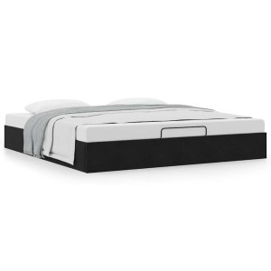 vidaXL Ottoman bedframe zonder matras 180x200 cm fluweel zwart