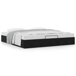 vidaXL Ottoman bedframe zonder matras 200x200 cm fluweel zwart