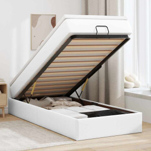 vidaXL Ottoman bed met matras 80x200 cm kunstleer wit