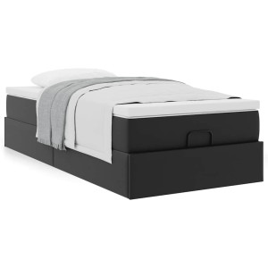 vidaXL Bedframe met matras 90x200cm kunstleer zwart