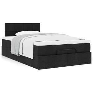 vidaXL Bed met matras 120x200 cm stof zwart