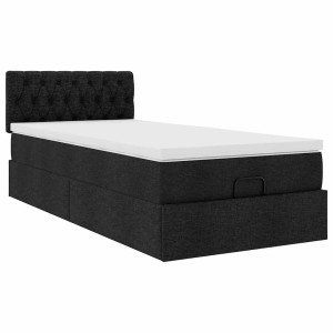 vidaXL Ottoman bed met matras 90x190cm stof zwart