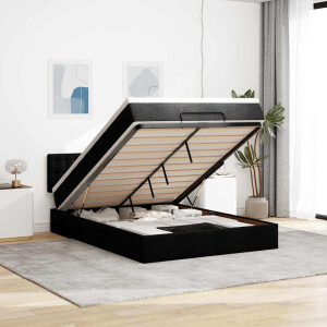 vidaXL Bed met matras 140x200 cm stof zwart