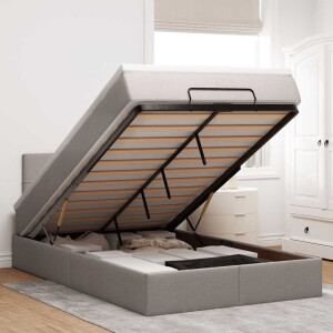 vidaXL Ottoman bed met matras en LED's 120x200cm stof taupe