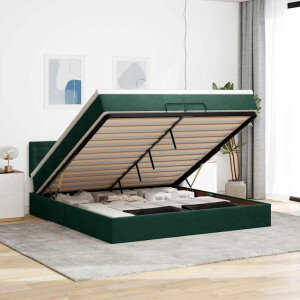 vidaXL Ottoman bed met matrassen en LED's 200x200cm fluweel