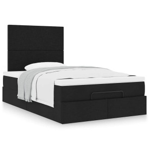 vidaXL Bedframe met matras 120x200cm stof zwart