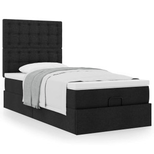 vidaXL Bed met matras 100x200 cm stof zwart
