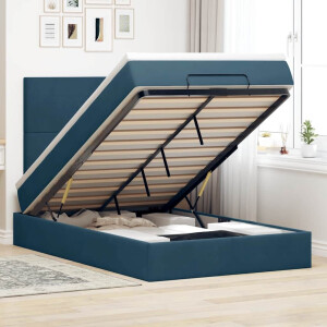vidaXL Ottoman bed met matrassen en LED's 120x200cm fluweel