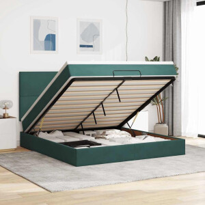 vidaXL Ottoman bed met matrassen en LED's 160x200cm fluweel