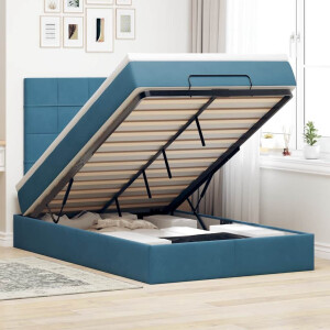 vidaXL Ottoman bed met matrassen en LED's 120x190cm fluweel
