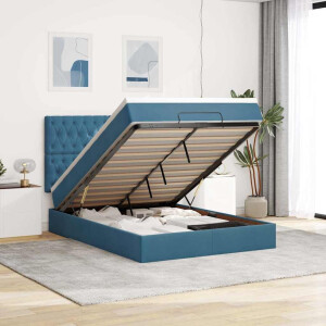 vidaXL Ottoman bed met matrassen en LED's 140x200cm fluweel