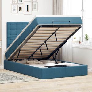 vidaXL Ottoman bed met matrassen en LED's 120x190cm fluweel