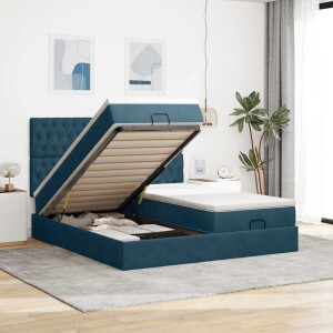 vidaXL Ottoman bed met matrassen en LED's 180x200cm fluweel