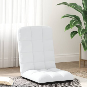 vidaXL Vloerstoel inklapbaar 71x51x62 cm stof wit