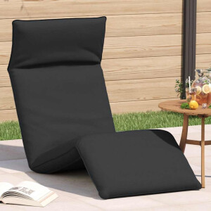 vidaXL Ligstoel inklapbaar 175x54x8,5 cm Oxford stof zwart
