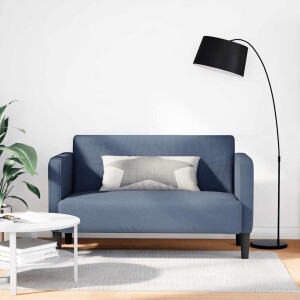 vidaXL Loveseat bank 109 cm corduroy stof blauw