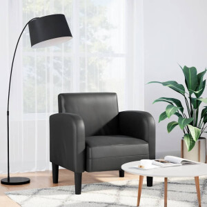 vidaXL Fauteuil met armleuningen 54 cm kunstleer zwart
