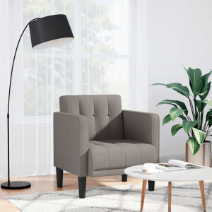 vidaXL Fauteuil met armleuningen Taupe 53 cm Stof