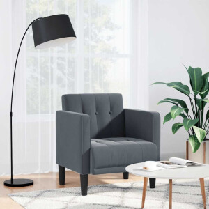 vidaXL Fauteuil met armleuningen Donkergrijs 53 cm Fluweel