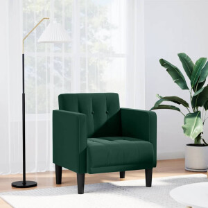 vidaXL Fauteuil met armleuningen donkergroen 53 cm fluweel