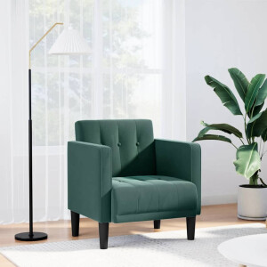 vidaXL Fauteuil met armleuningen donkergroen 53 cm fluweel