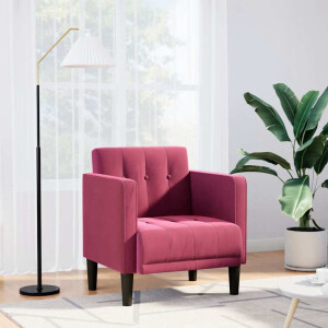 vidaXL Fauteuil met armleuningen wijnrood 53 cm fluweel
