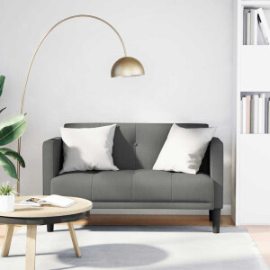 vidaXL Loveseat Bank Donkergrijs 111 cm Stof