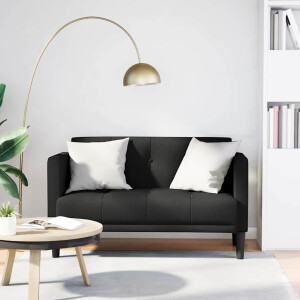 vidaXL Loveseat Bank Zwart 111 cm Stof