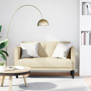 vidaXL Loveseat Bank Crème 111 cm Stof